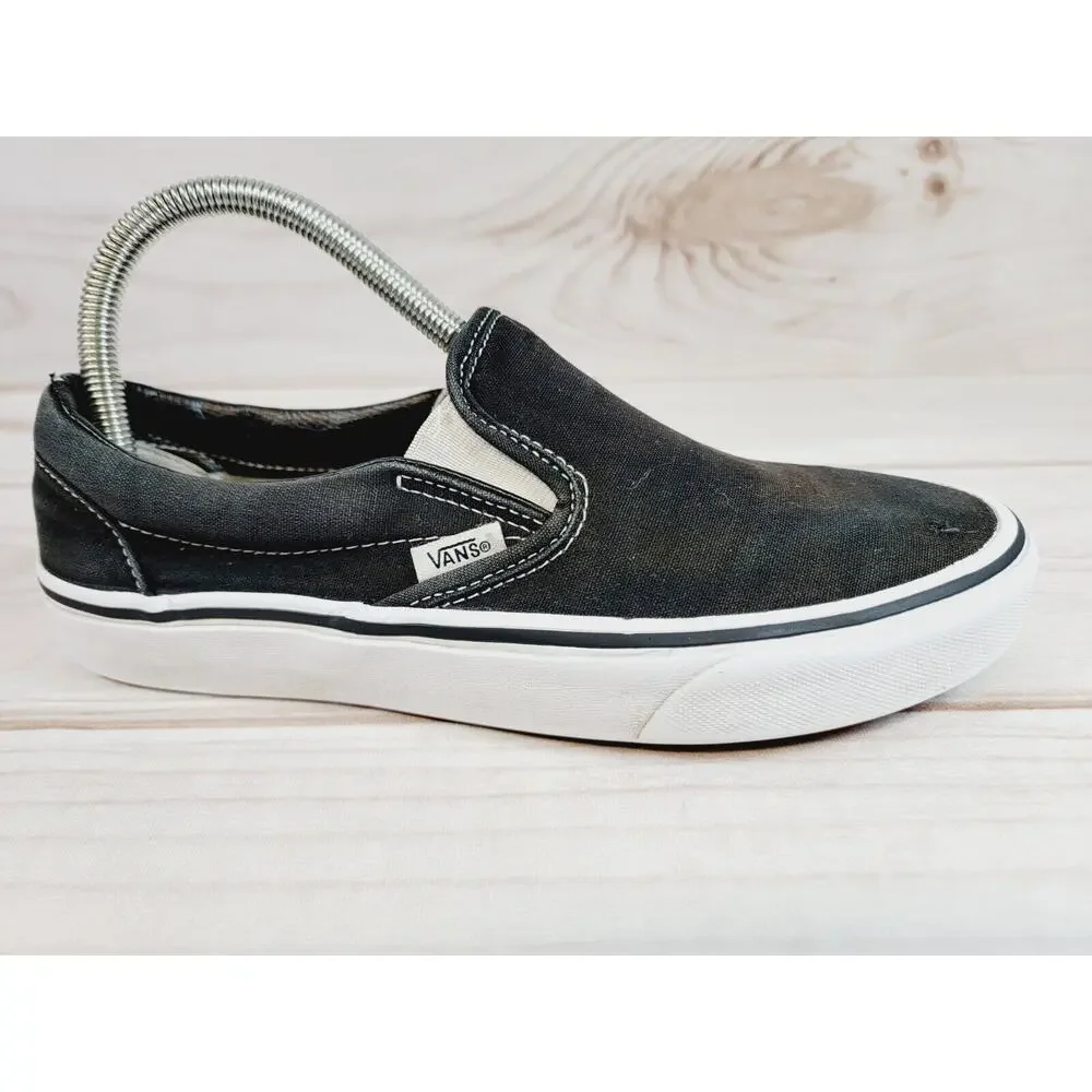 Vans 751505 Classic Slip-on Black True White Womens sz 8.5 Shoes Mens 7 Shoes
